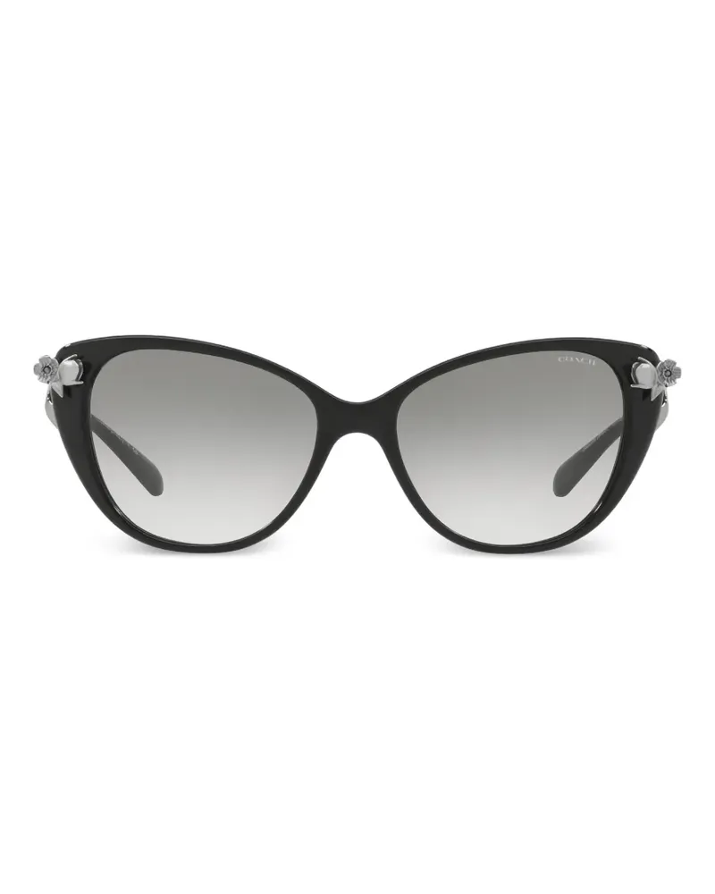 Coach Cat-Eye-Brille mit Blumendetail - Schwarz Schwarz