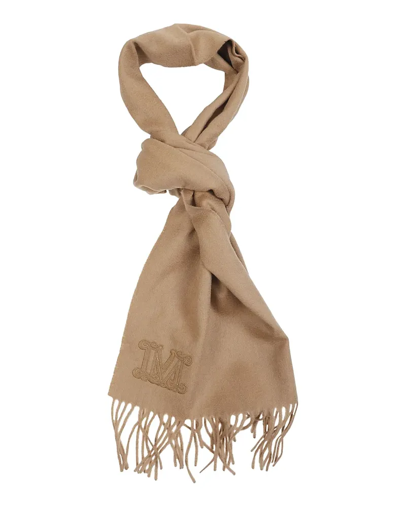 Max Mara Bestickter Schal mit Fransen - Nude Nude