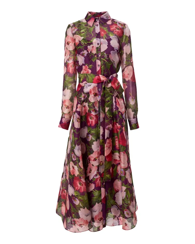 Carolina Herrera New York Midikleid mit Mohn-Print - Violett Violett