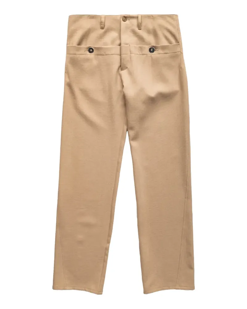 Spencer Badu button-detail wool trousers - Nude Nude