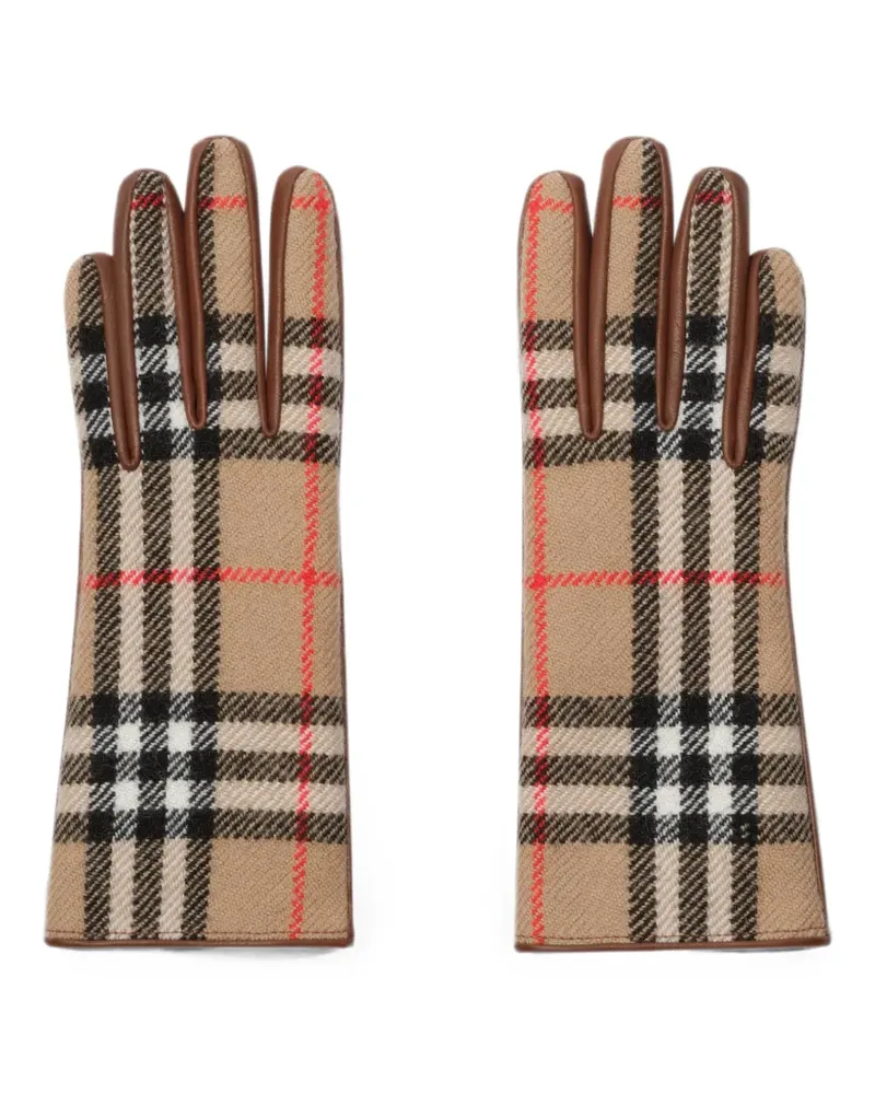 Burberry Handschuhe mit Karomuster - Nude Nude