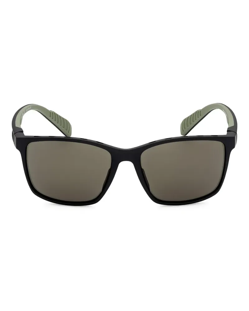 adidas logo-print square-frame sunglasses - Schwarz Schwarz