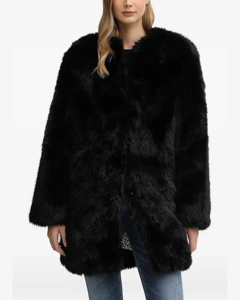Blumarine Mantel aus Faux Fur - Schwarz Schwarz