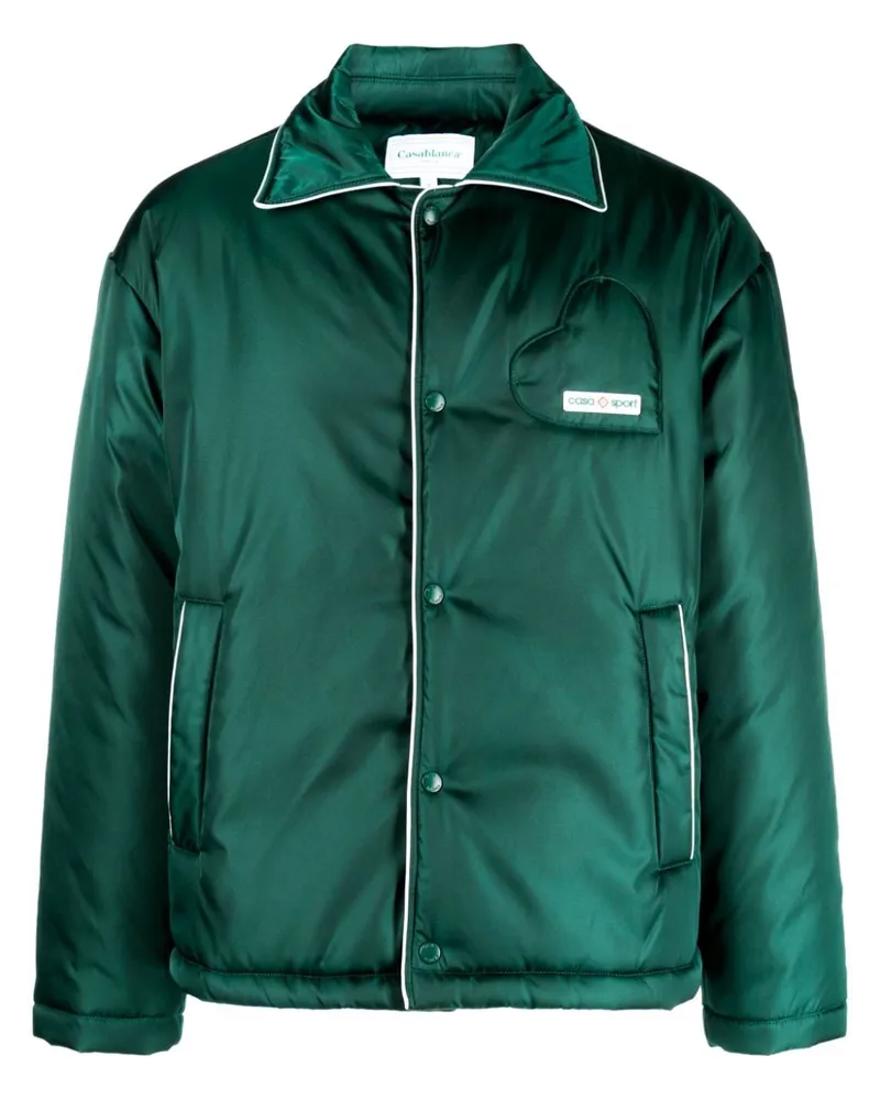 Casablanca Paris Gefütterte Jacke mit Logo-Patch - Grün Grün