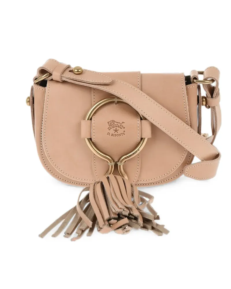 IL BISONTE tassel-detail leather crossbody bag - Nude Nude