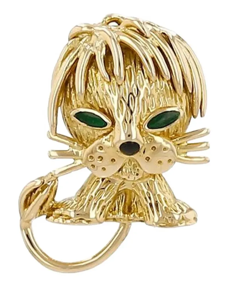 Van Cleef & Arpels 1980s Lion Ebouriffé enamel brooch - Gold Gold