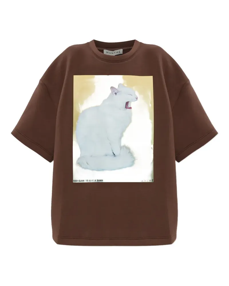 MUNTHE graphic-print cotton T-shirt - Braun Braun