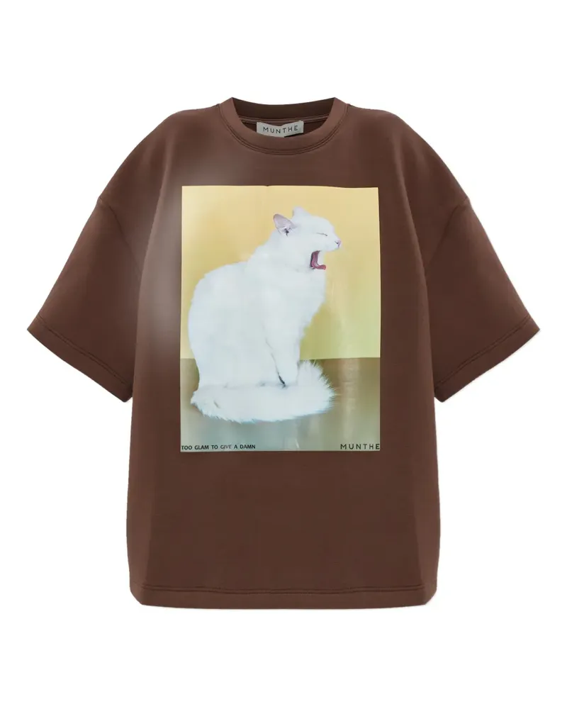 MUNTHE T-Shirt mit grafischem Print - Braun Braun