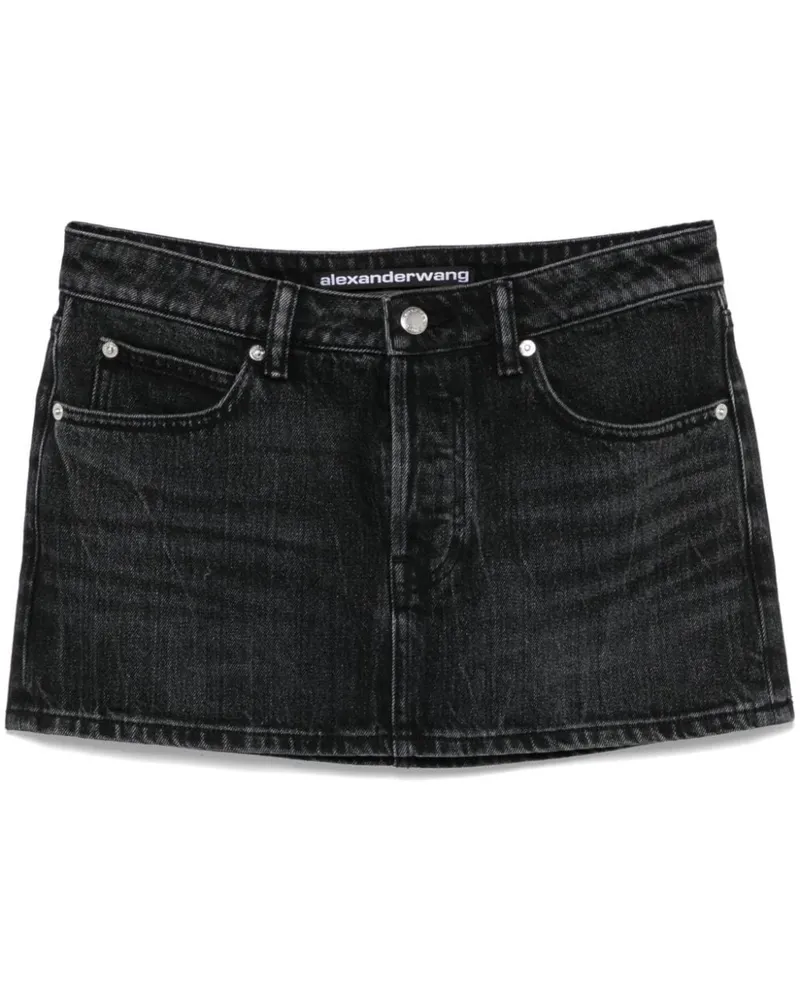Alexander Wang Jeans-Minirock mit Kristallen - Schwarz Schwarz