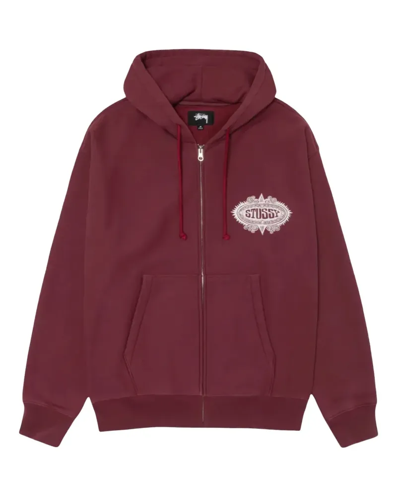 Stüssy Hoodie mit Logo-Print - Rot Rot