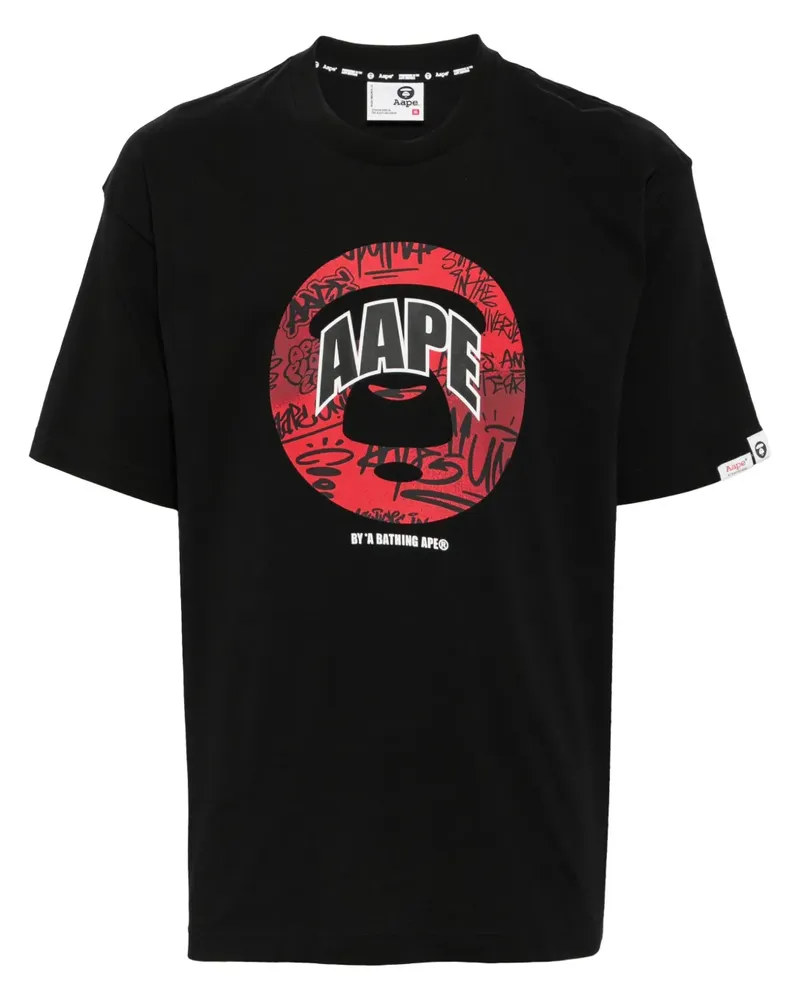 BAPE T-Shirt mit Logo-Print - Schwarz Schwarz