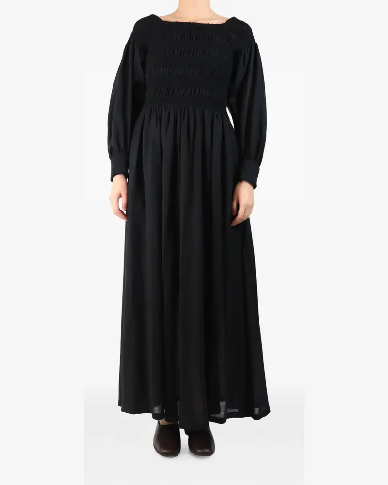 Max Mara Langärmeliges Maxikleid - Schwarz Schwarz
