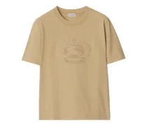 T-Shirt mit Logo-Stickerei - Nude