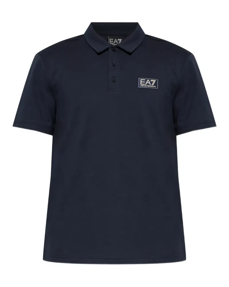 EA7 logo-patch polo shirt - Blau Blau