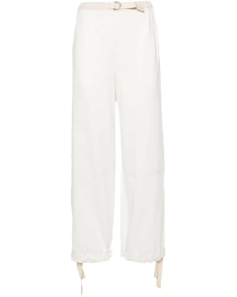 Jil Sander Hose mit Gürtel - Weiß Weiß