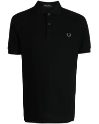 Fred Perry Poloshirt mit Logo-Stickerei Schwarz