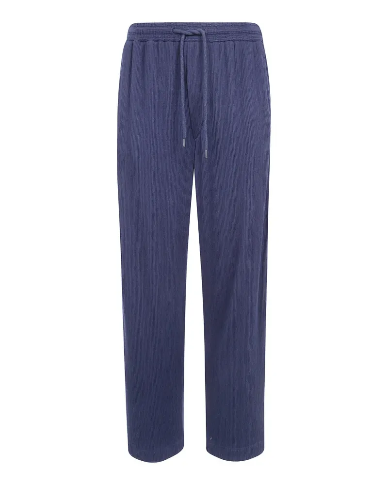 Giorgio Armani crinkled-effect drawstring trousers - Blau Blau