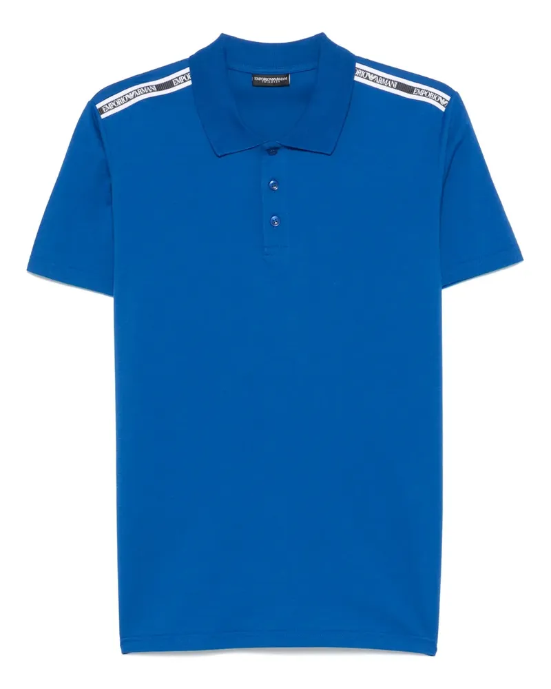 Emporio Armani Poloshirt mit Logo-Patch - Blau Blau