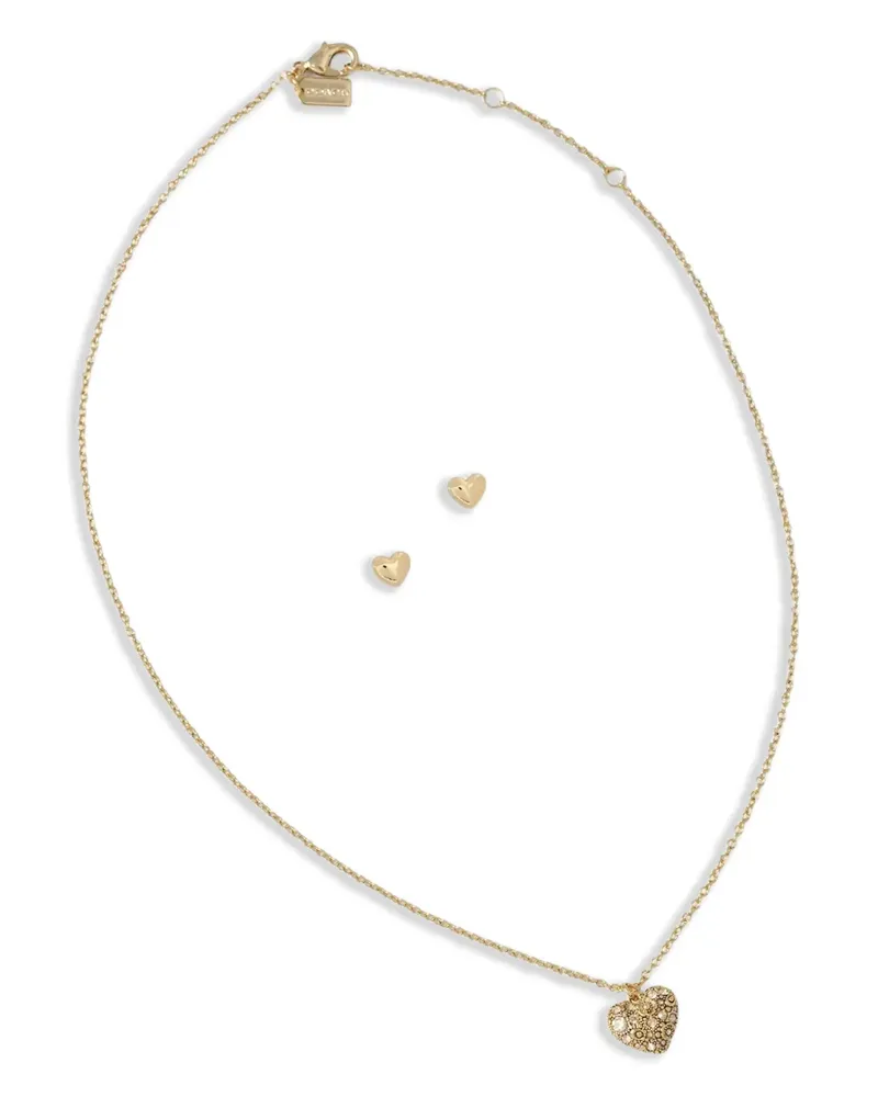 Coach Set aus Halskette und Ohrringen mit Herz - Gold Gold