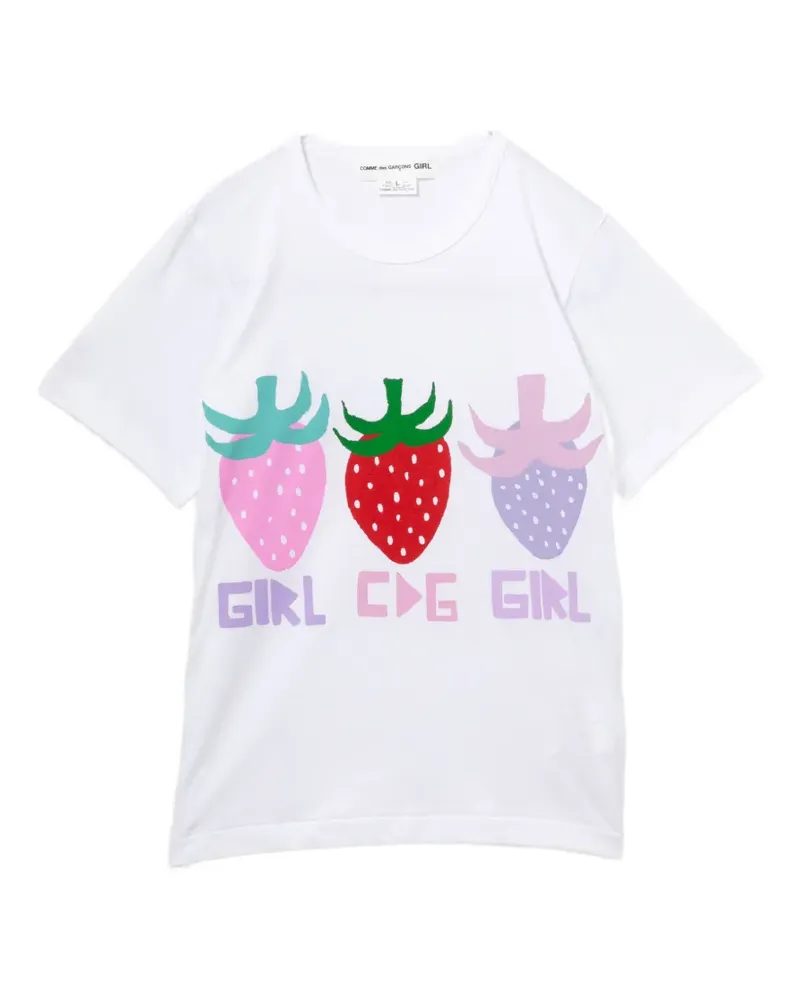 Comme des Garçons T-Shirt mit Erdbeeren-Print - Rosa Rosa