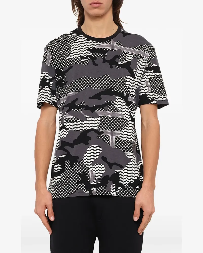 Neil Barrett T-Shirt mit Camouflage-Print - Schwarz Schwarz
