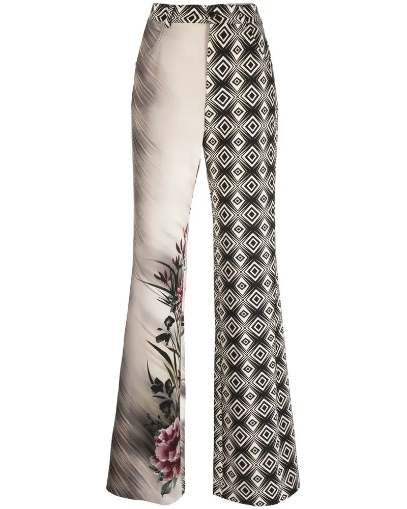 Alberta Ferretti Ausgestellte High-Waist-Hose - Schwarz Schwarz