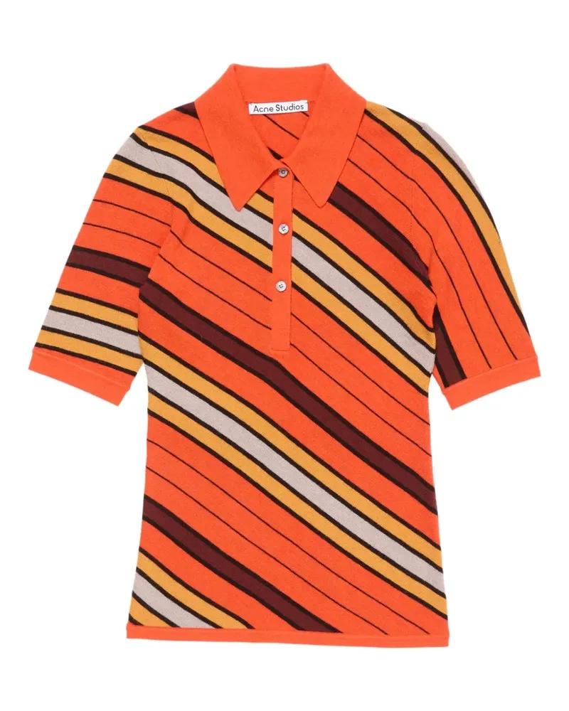 Acne Studios Gestreiftes Poloshirt - Orange Orange