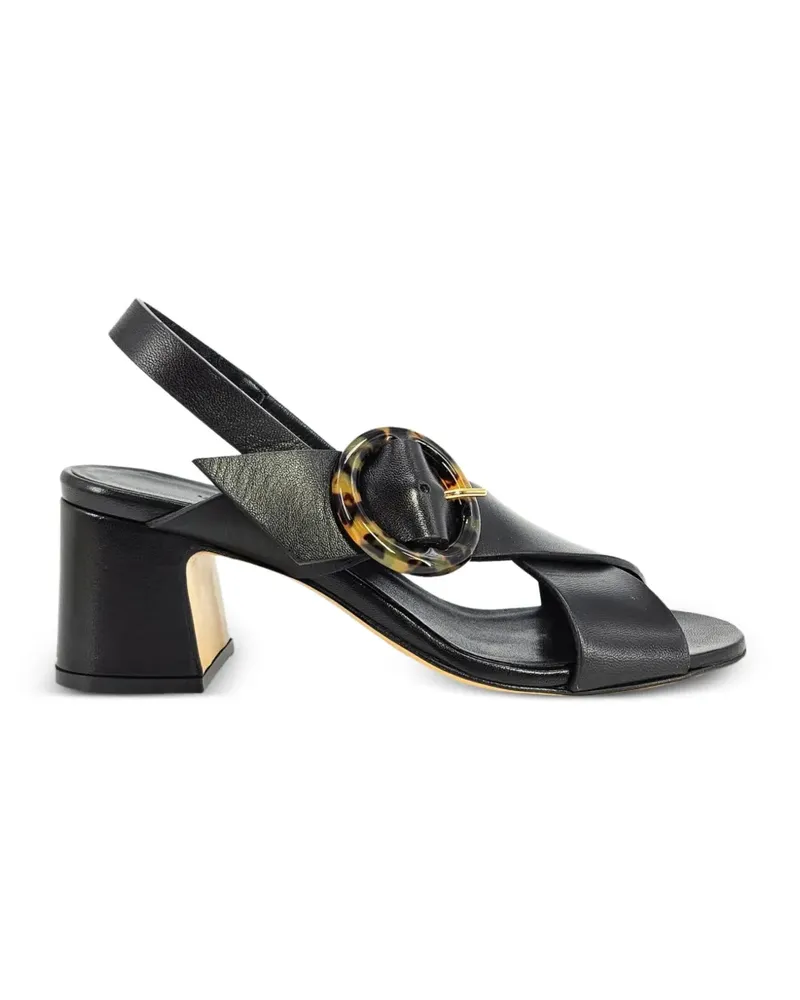 MADISON.MAISON buckle-detail slingback leather heeled sandals - Schwarz Schwarz