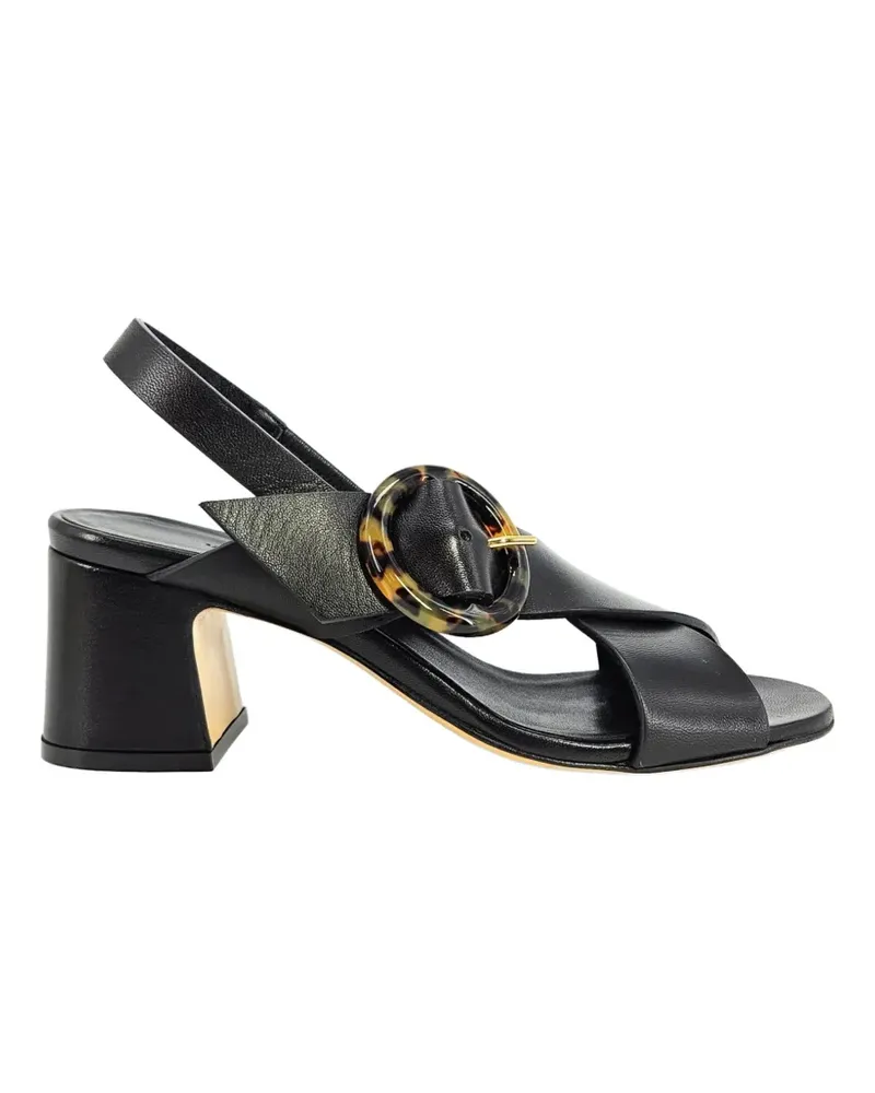 MADISON.MAISON buckle-detail slingback leather heeled sandals - Schwarz Schwarz