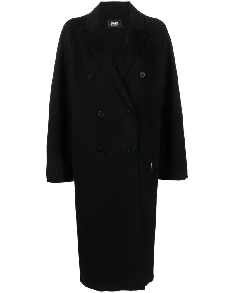 Karl Lagerfeld Doppelreihiger Trenchcoat Schwarz