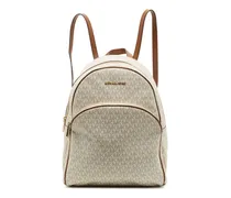 Großer Abbey Rucksack mit Monogramm-Print - Weiß