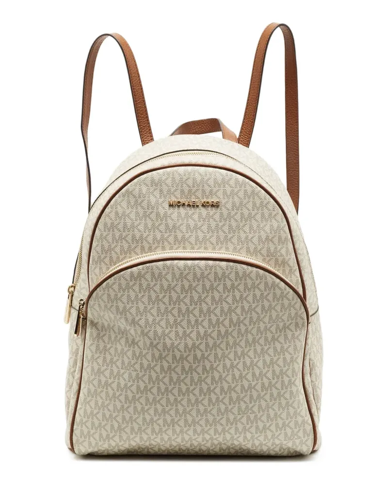 Michael Kors Großer Abbey Rucksack mit Monogramm-Print - Weiß Weiß