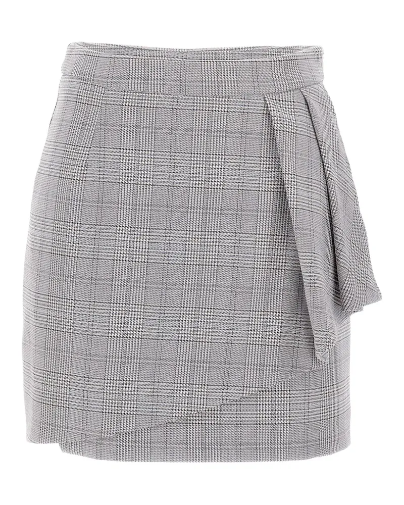 Kaos check-pattern ruffled-detail skirt - Grau Grau