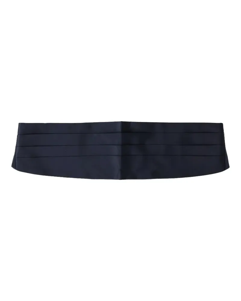 Caruso Plisserter Kummerbund aus Seide - Blau Blau