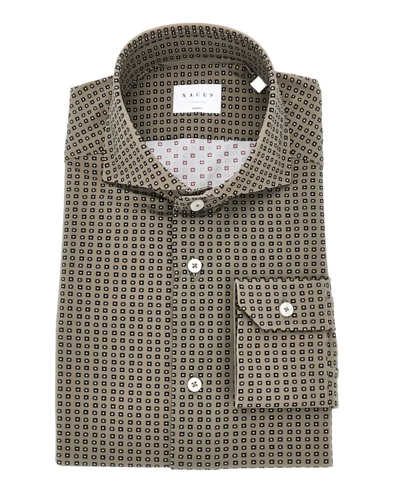 XACUS geometric-print shirt - Braun Braun