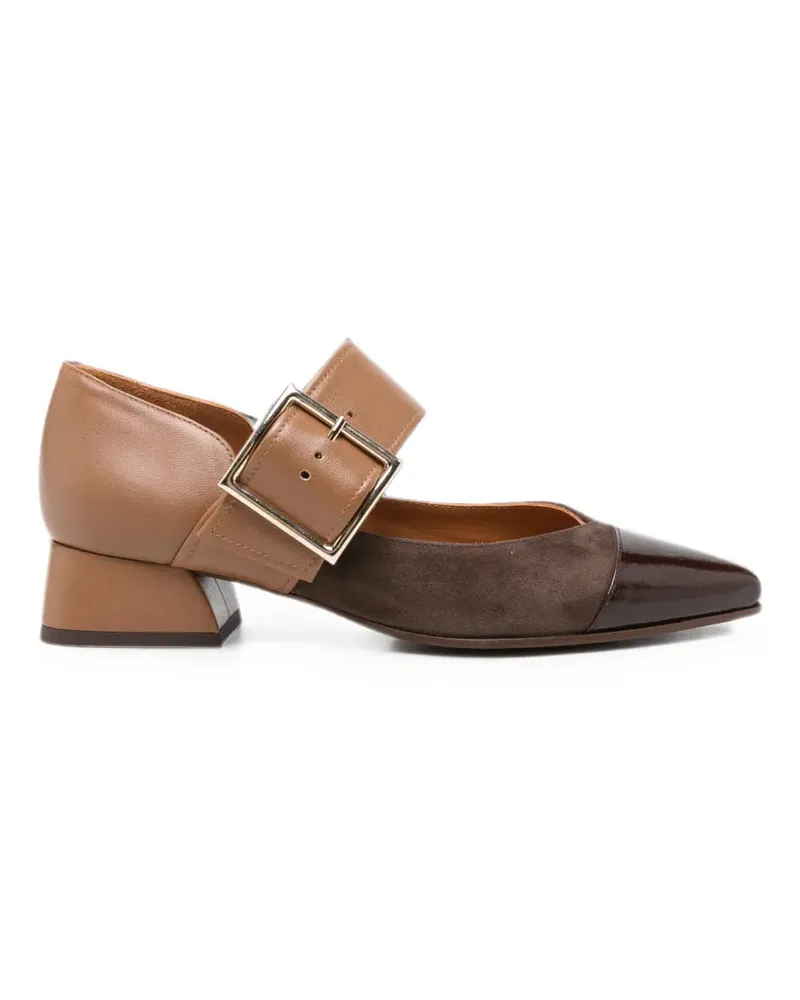 Chie Mihara Hebas buckle-strap pointed-toe pumps - Braun Braun