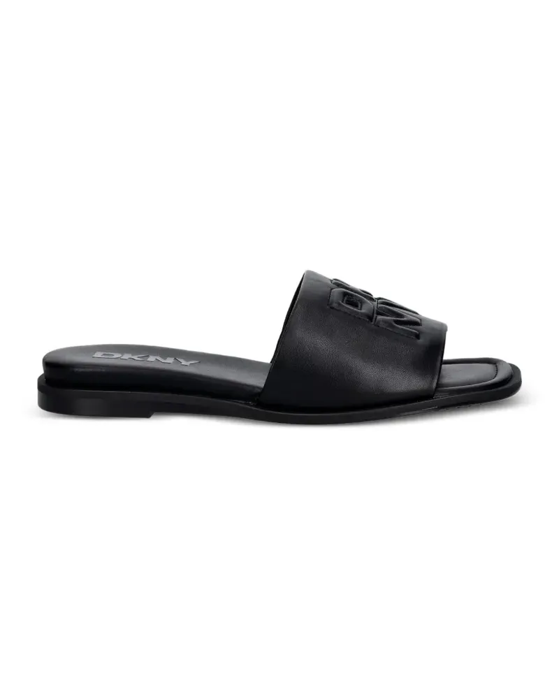 DKNY Flache Sandalen mit Logo-Prägung - Schwarz Schwarz