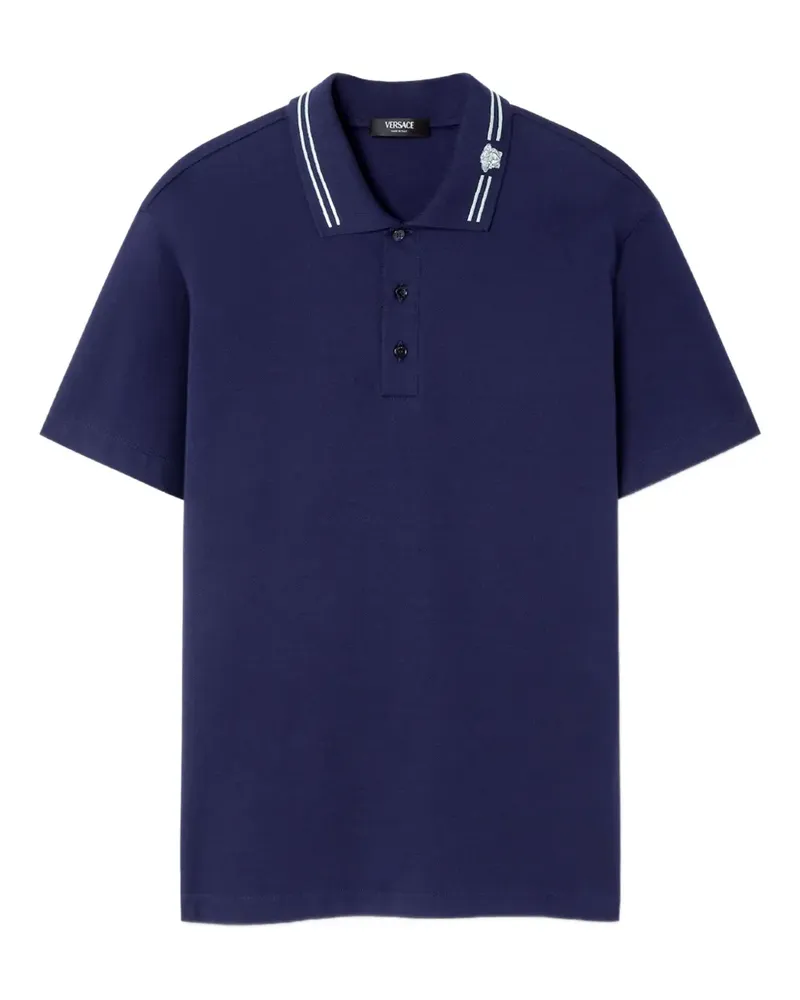 Versace Poloshirt mit Medusa - Blau Blau