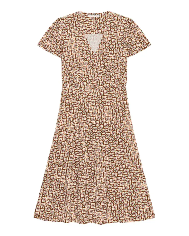 Maliparmi Mouliné short-sleeve geometric dress - Braun Braun