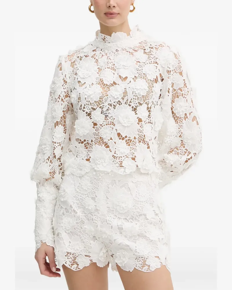 Bardot Georgia Bluse mit Stehkragen - Weiß Weiß