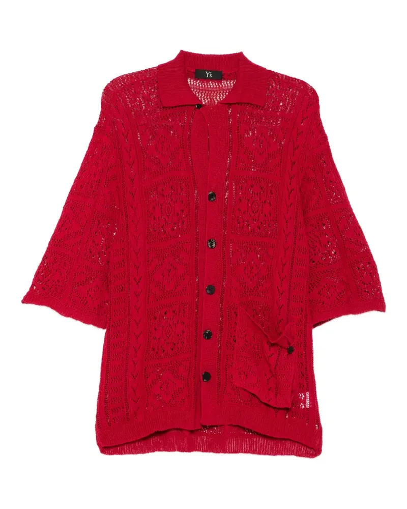 Yohji Yamamoto mexican tile pattern knitted shirt - Rot Rot