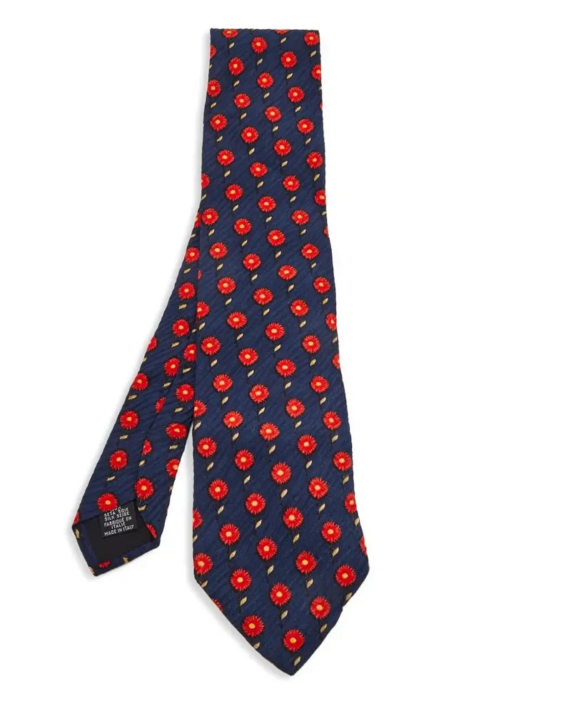 HUGO BOSS floral-print tie - Blau Blau