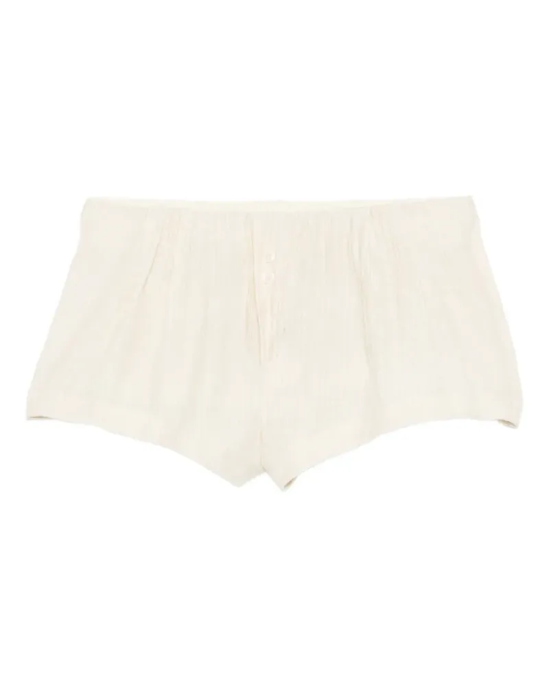 OPEN YY Tab logo-patch mini shorts - Nude Nude
