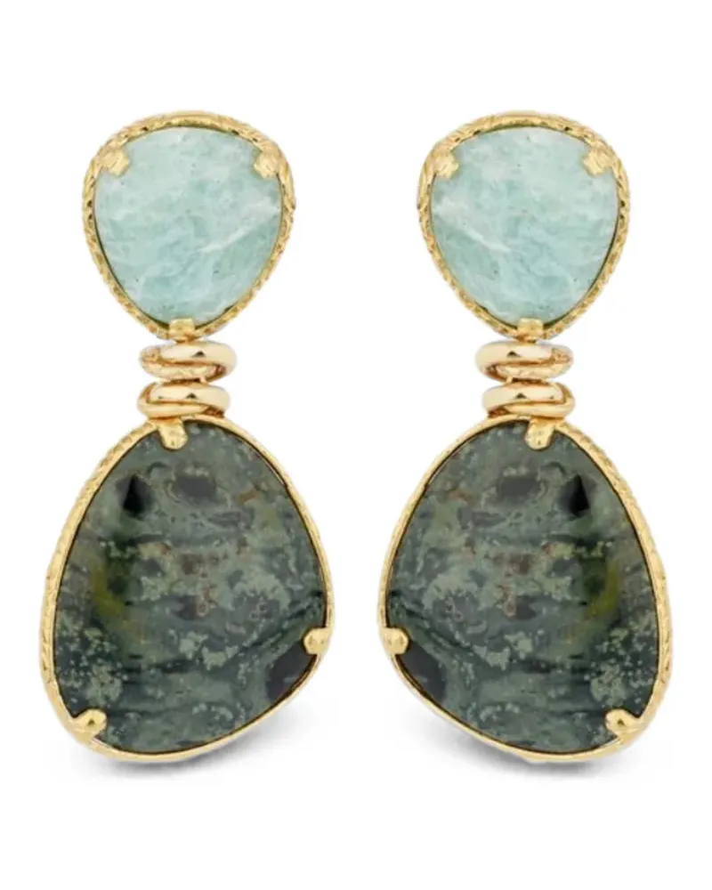 Gas Bijoux Silia amazonite and jasper earrings - Gold Gold