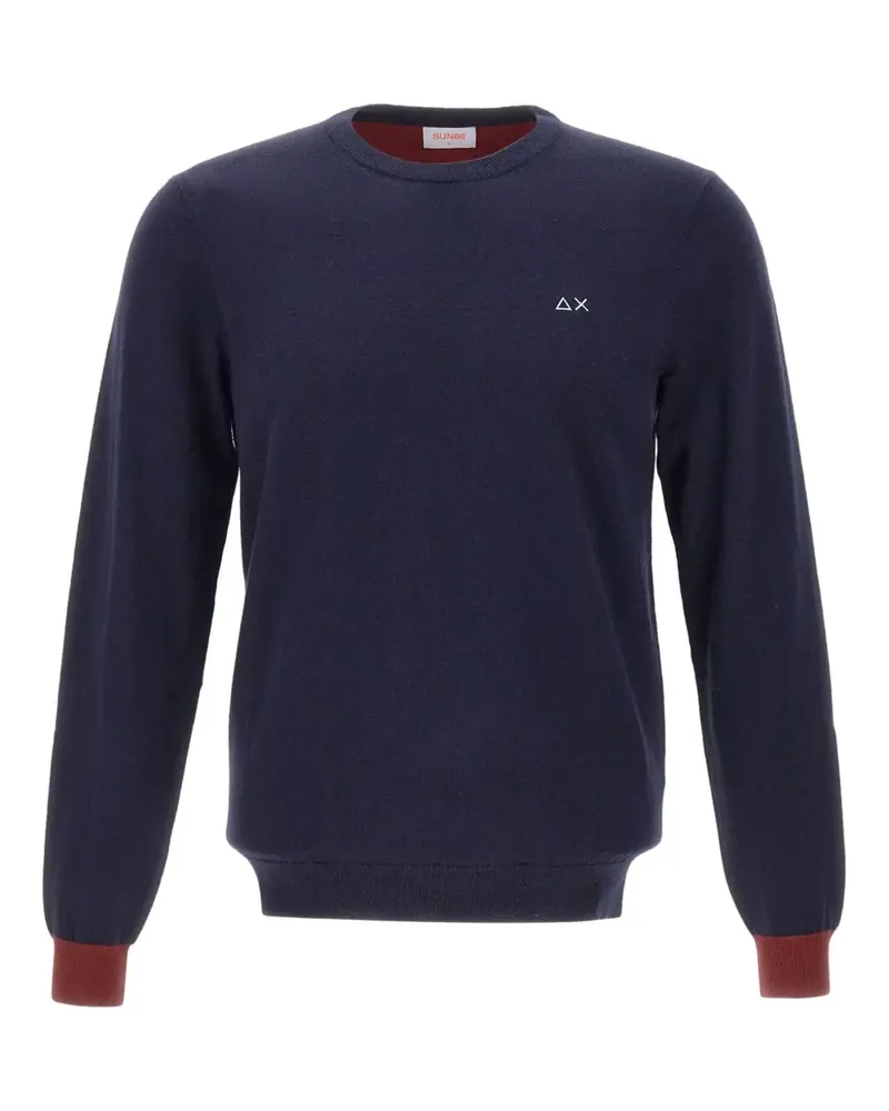 Sun68 Pullover mit Ellenbogen-Patches - Blau Blau