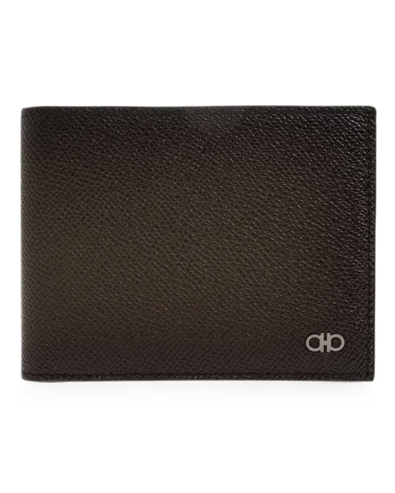 Ferragamo Gancini grained leather wallet - Braun Braun