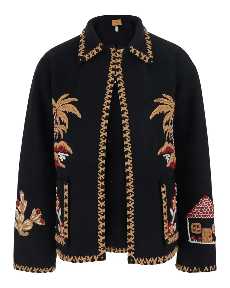 Alanui Remember Me Jacke mit Überwendlingsstich-Besatz - Schwarz Schwarz