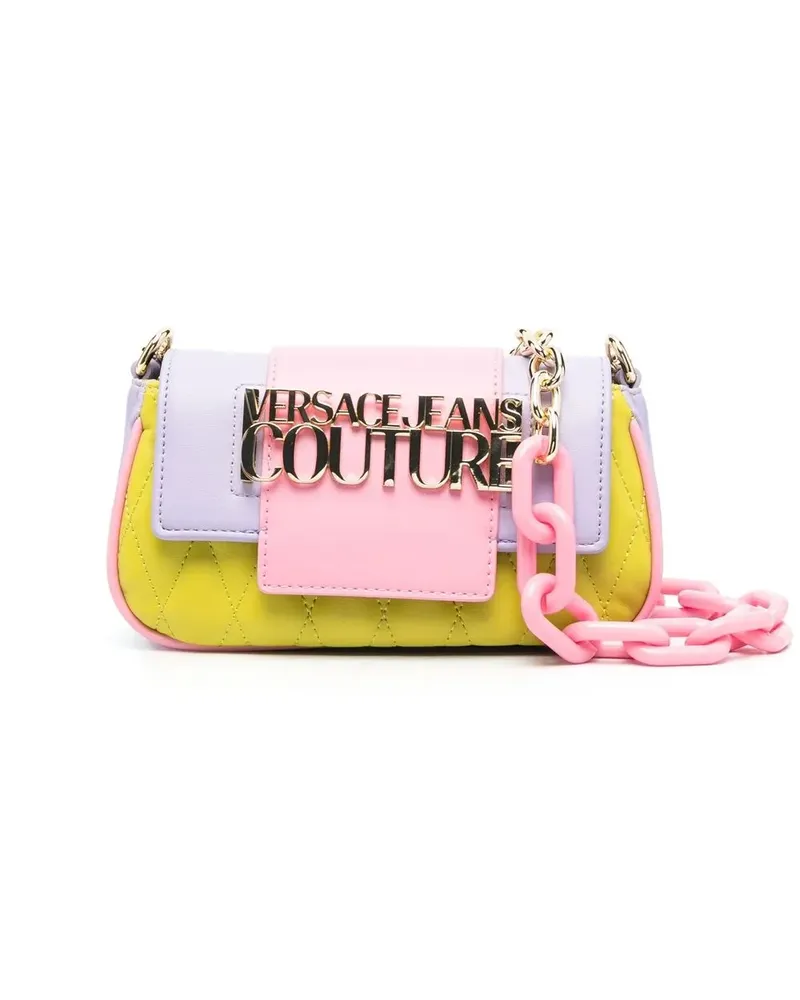 Versace Jeans Schultertasche mit Logo-Schild - Violett Violett