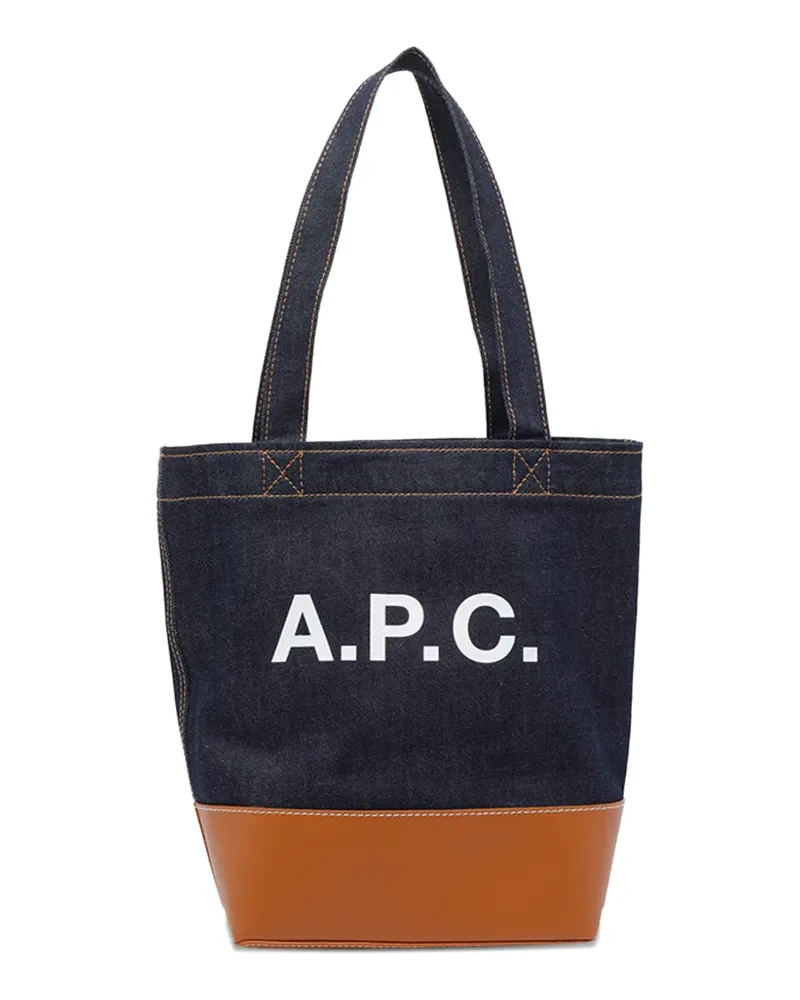 A.P.C. logo-detail tote bag - Blau Blau