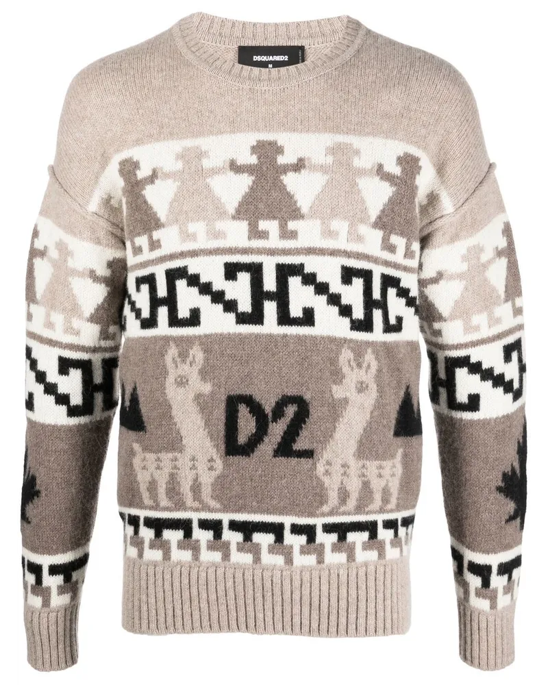 Dsquared2 Pullover mit Jacquardmuster - Nude Nude